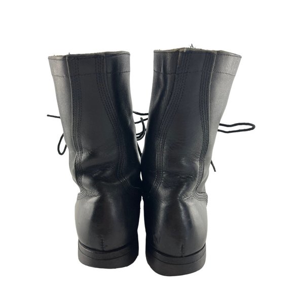 Men's Vintage 91 Black Leather Lace Up Steel Toe Military Combat Boots Size 8.5 - Picture 4 of 9